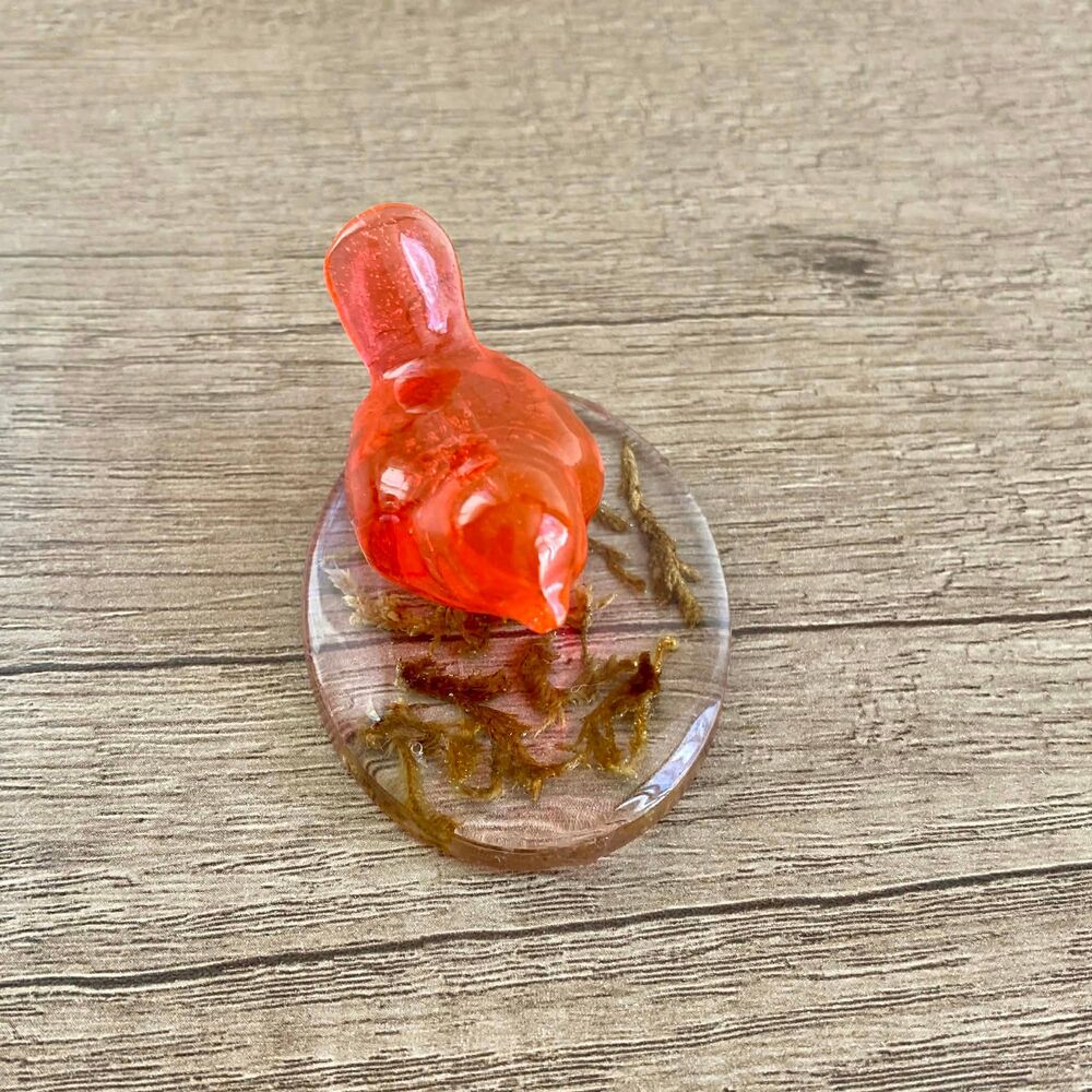 Handmade Resin Bird Figurines Set of 3 Colorful Mini Birds Home Decor - Picture 3 of 7